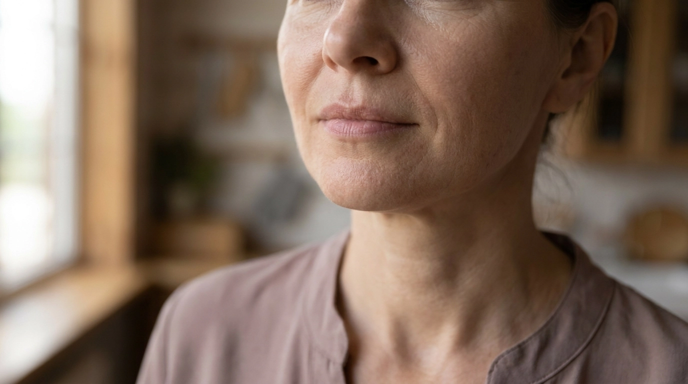 Neck lift result, profile view