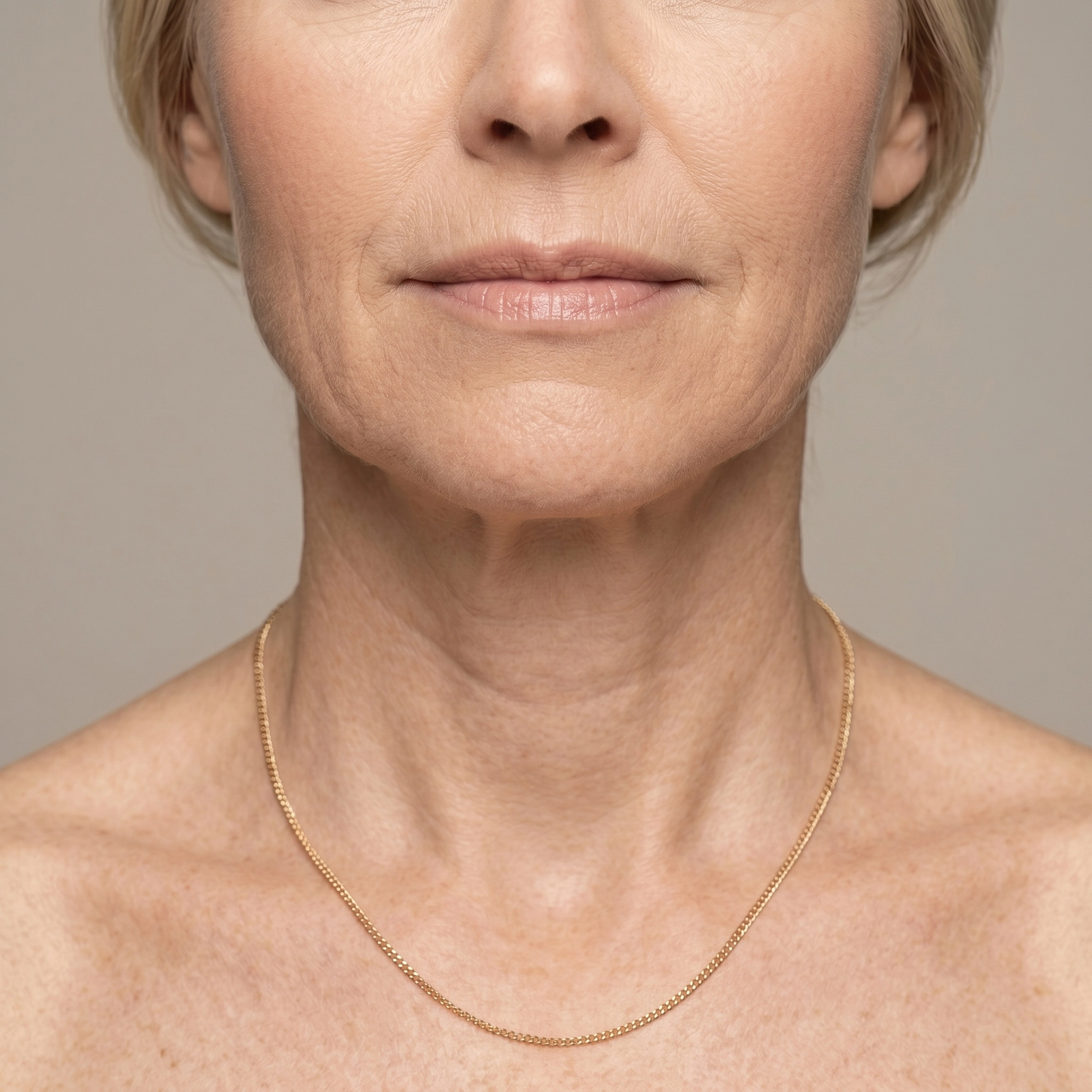 Defined jawline and neck after surgery